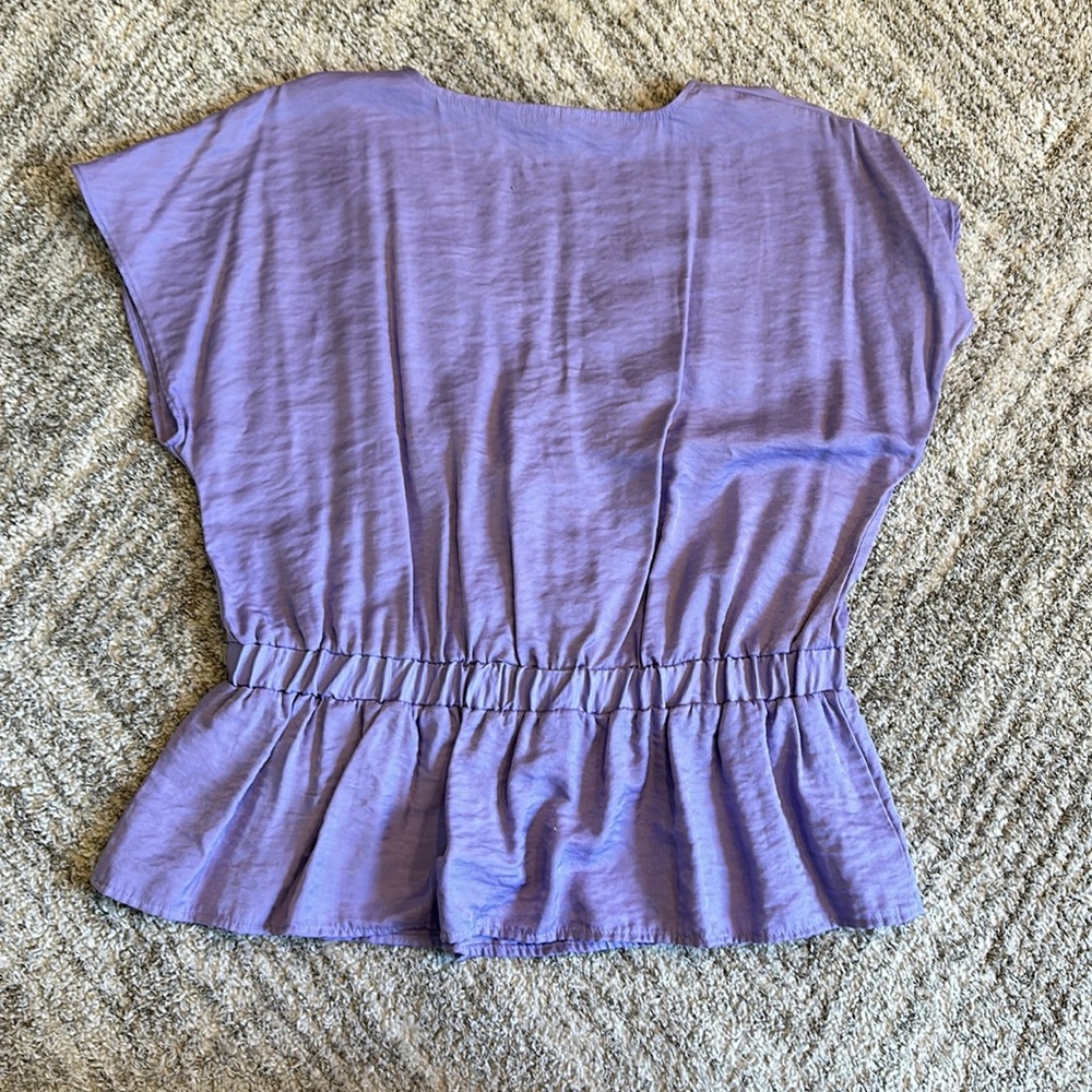 Nine‎ West pastel purple Peplum Top Size L - Picture 5 of 5
